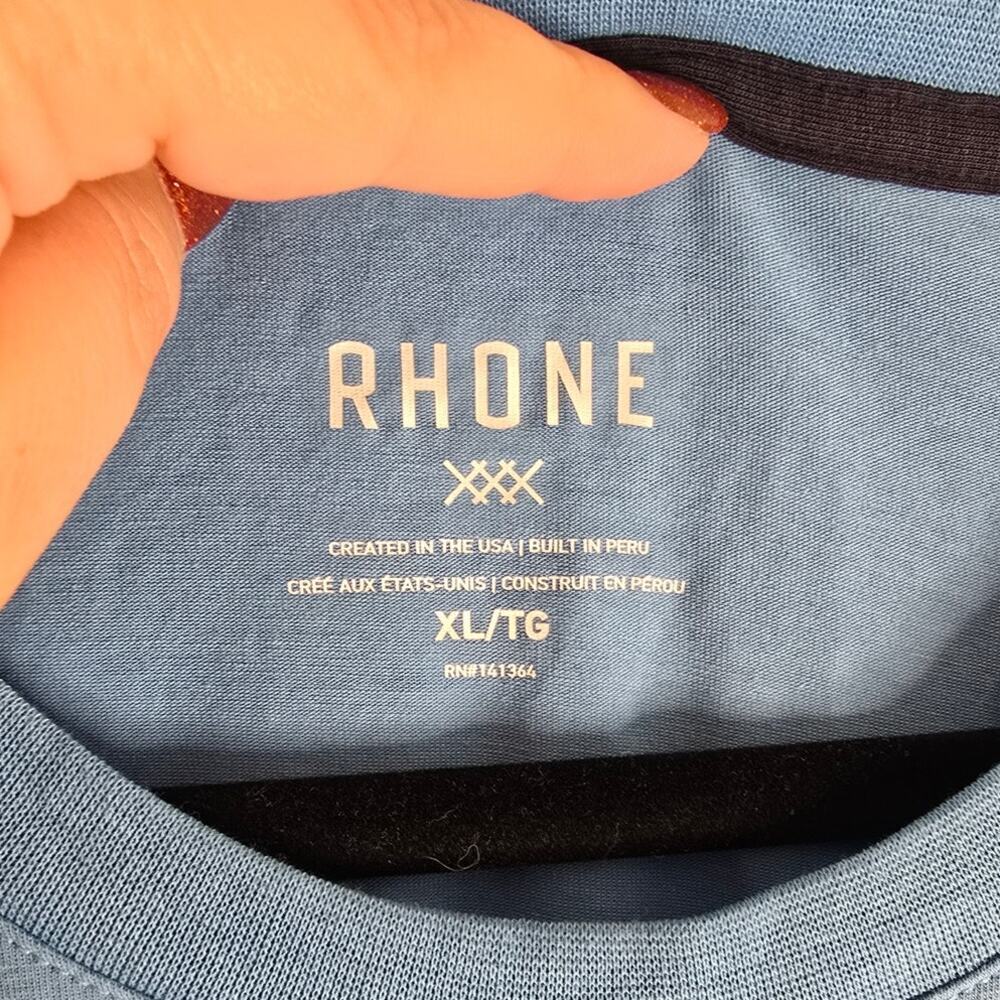 Rhone Men's Element Lightweight Everyday Pima Cotton Tee Shirt Preppy Blue Sz XL - Picture 4 of 6